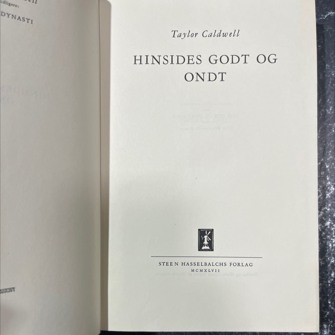 dynasty book, by taylor caldwell, 1947 Hardcover image 2