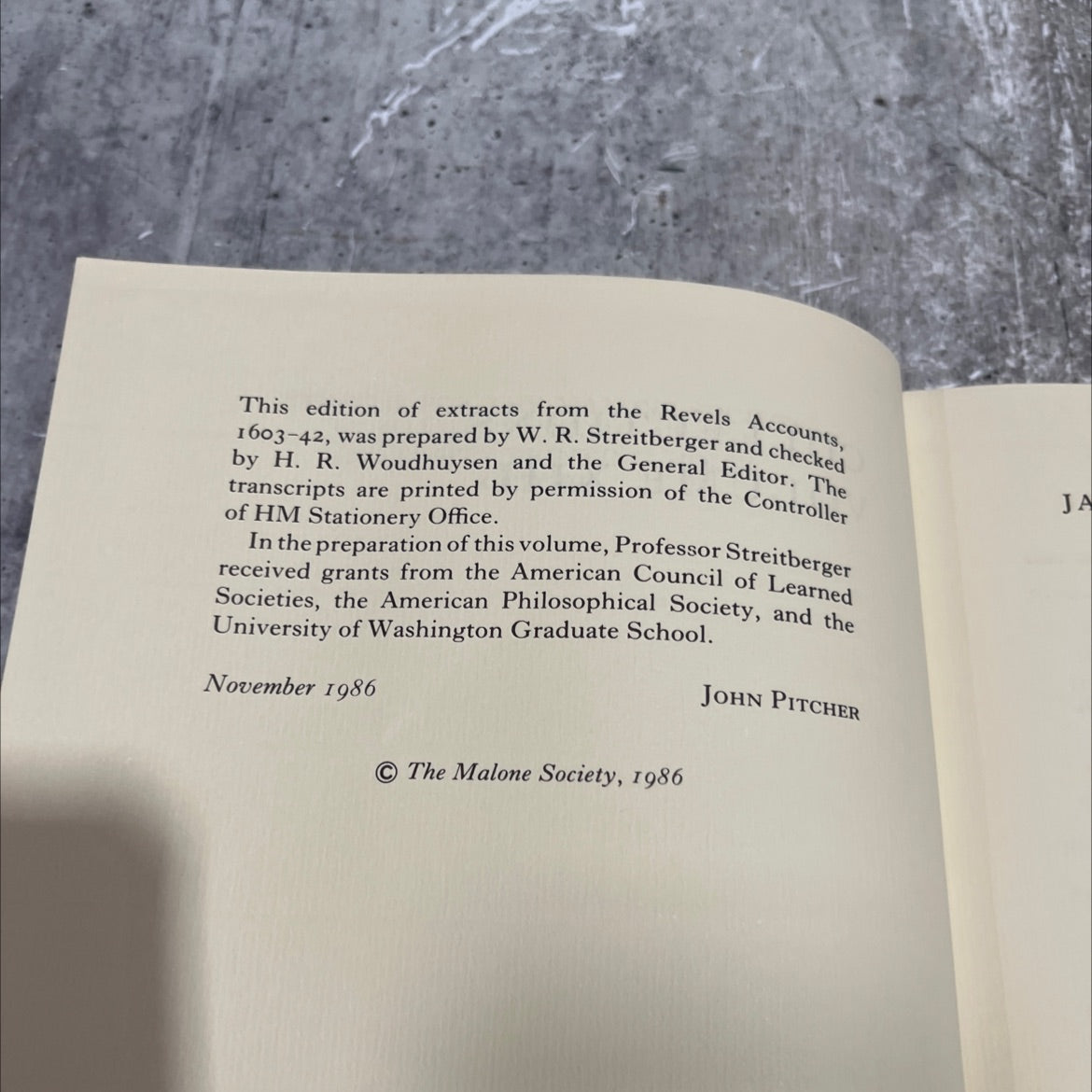 e society t the house collections volume xiii the malone society book, by w. r. streitberger, 1986 Hardcover image 3