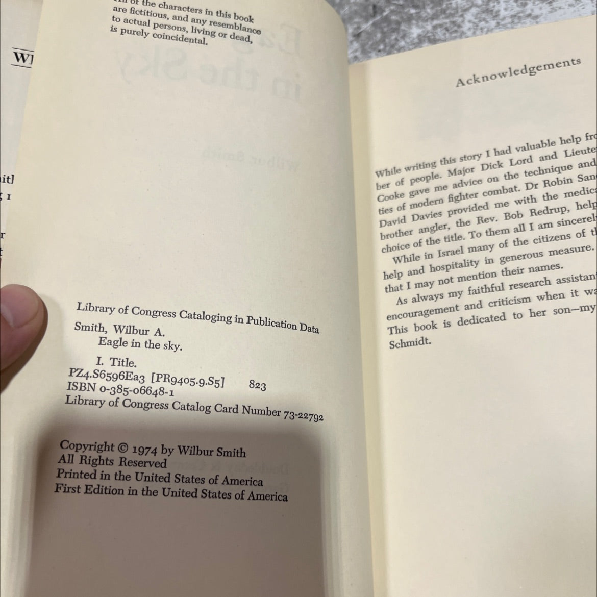 eagle in the sky book, by Wilbur Smith, 1974 Hardcover image 3