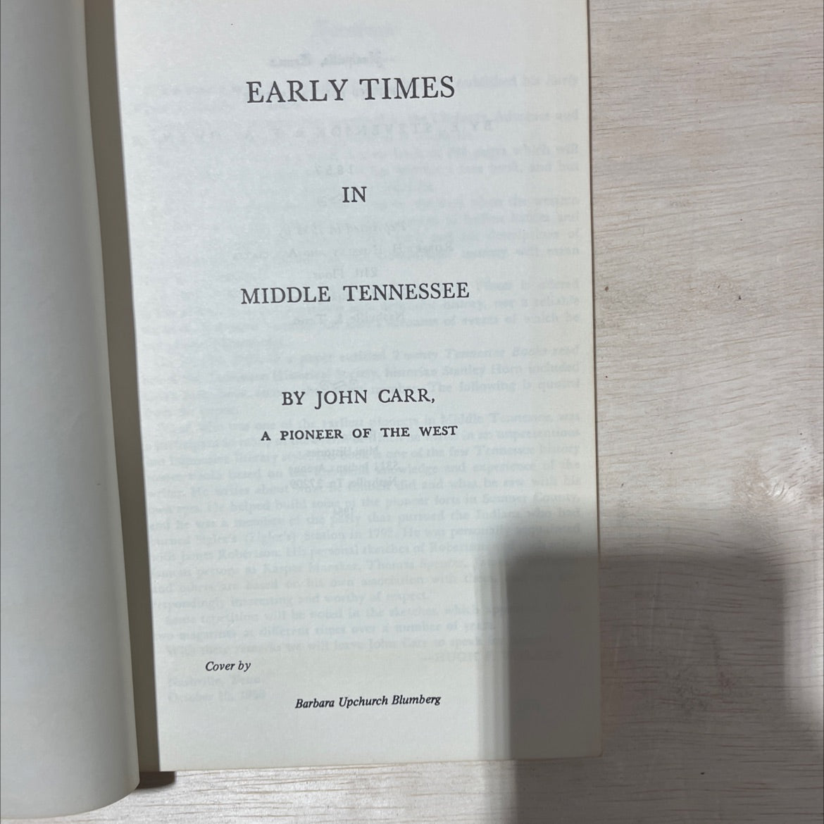 early times in middle tennessee book, by john carr, 1958 Paperback, Vintage image 2
