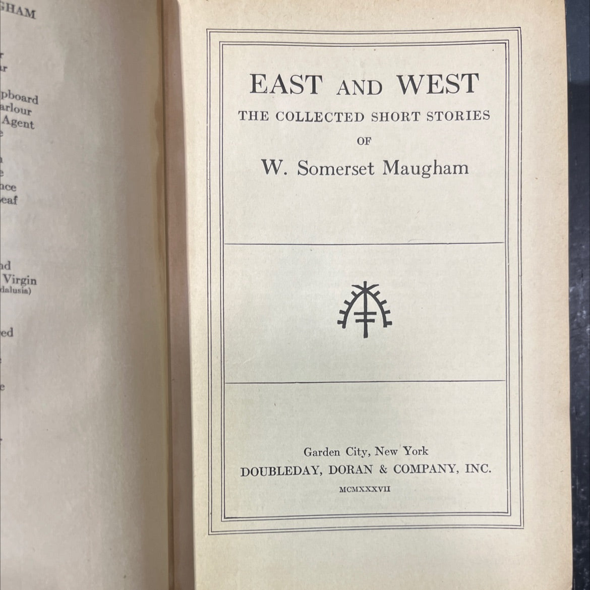east and west the collected short stories of w. somerset maugham book, by w. somerset maugham, 1937 Hardcover image 2