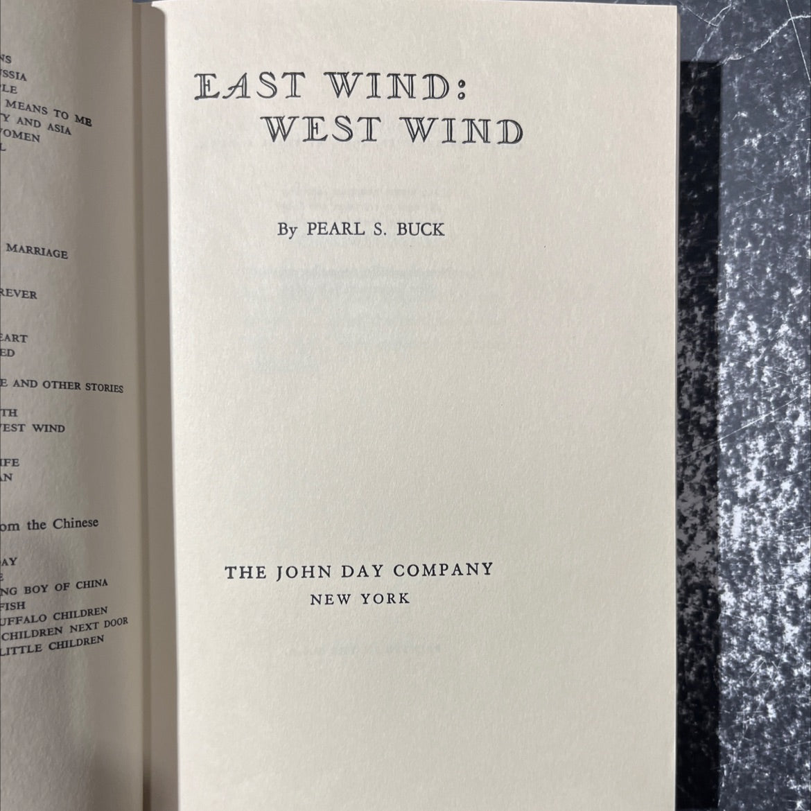 east wind: west wind marriage book, by pearl s. buck, 1958 Hardcover image 2