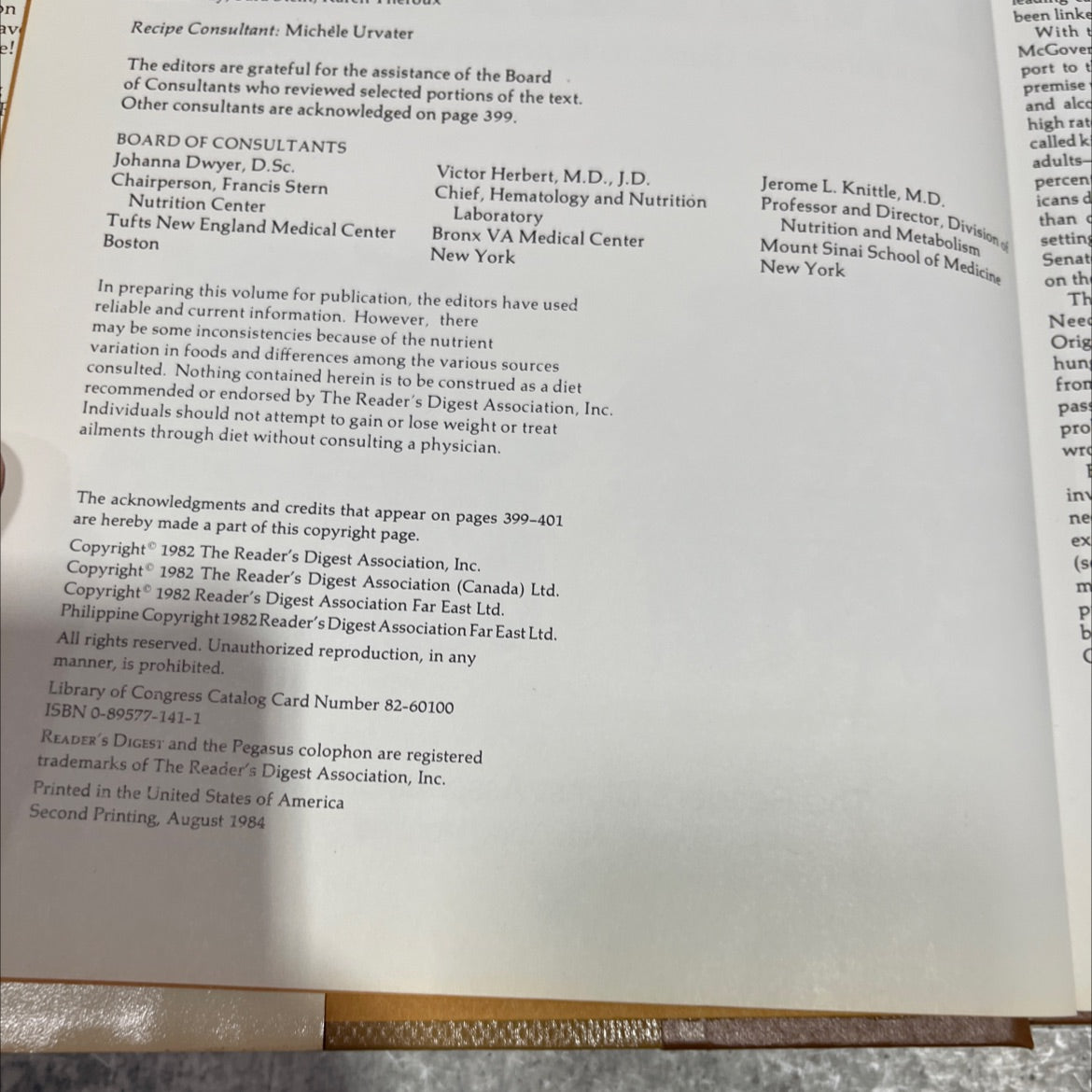 eat better, live better book, by The Reader's Digest Association, Inc., 1982 Hardcover image 3