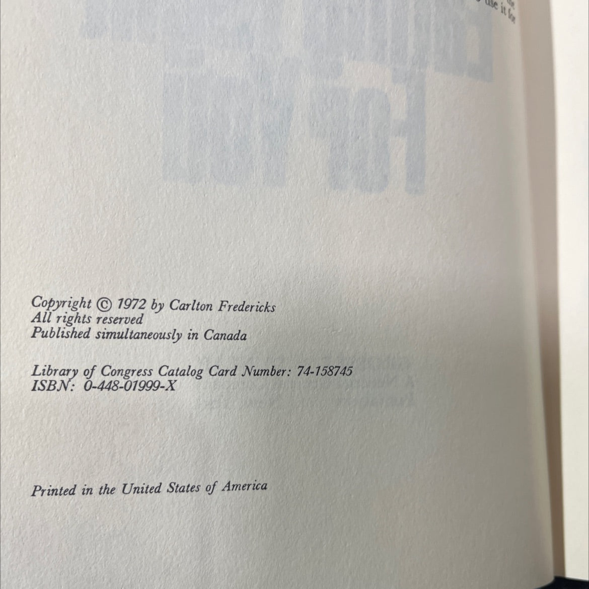 eating right for you book, by carlton fredericks, 1972 Hardcover image 3