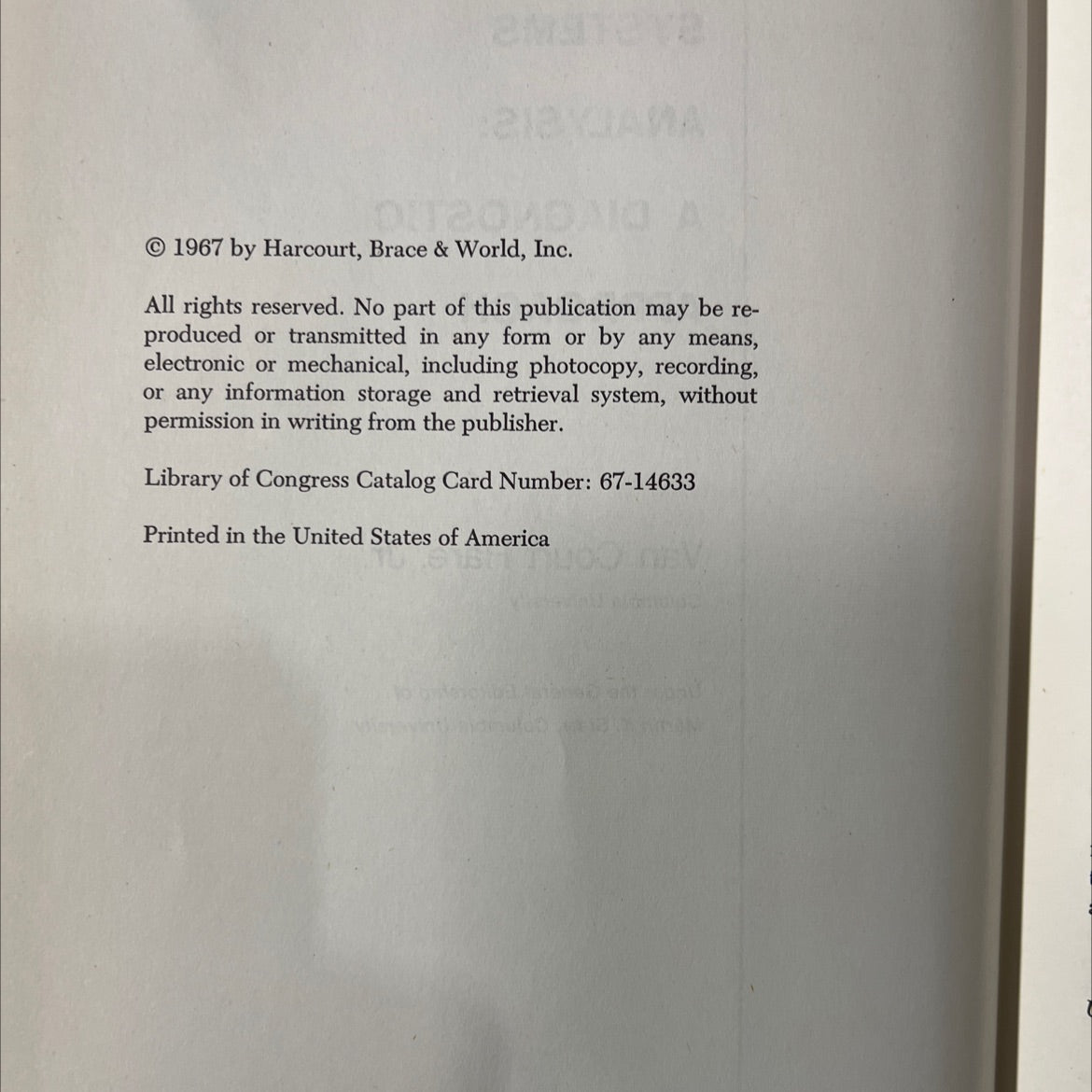 economics systems analysis: a diagnostic approach book, by van court hare, jr., 1967 Hardcover image 3