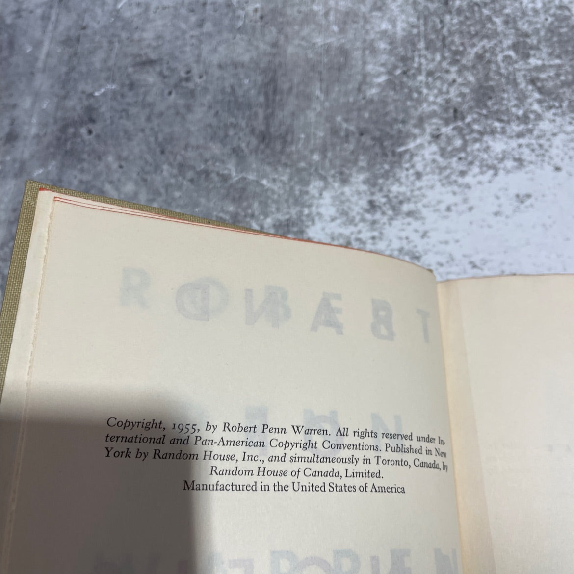 edbooT al g OF botimilobum to su mohu A to tad basin oils ni bab book, by Robert Penn Warren, 1955 Hardcover image 3