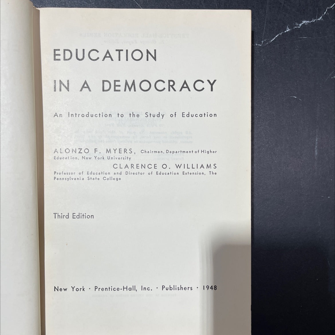 education in a democracy an introduction to the study of education book, by alonzo f. myers, clarence o. williams, 1948 image 2