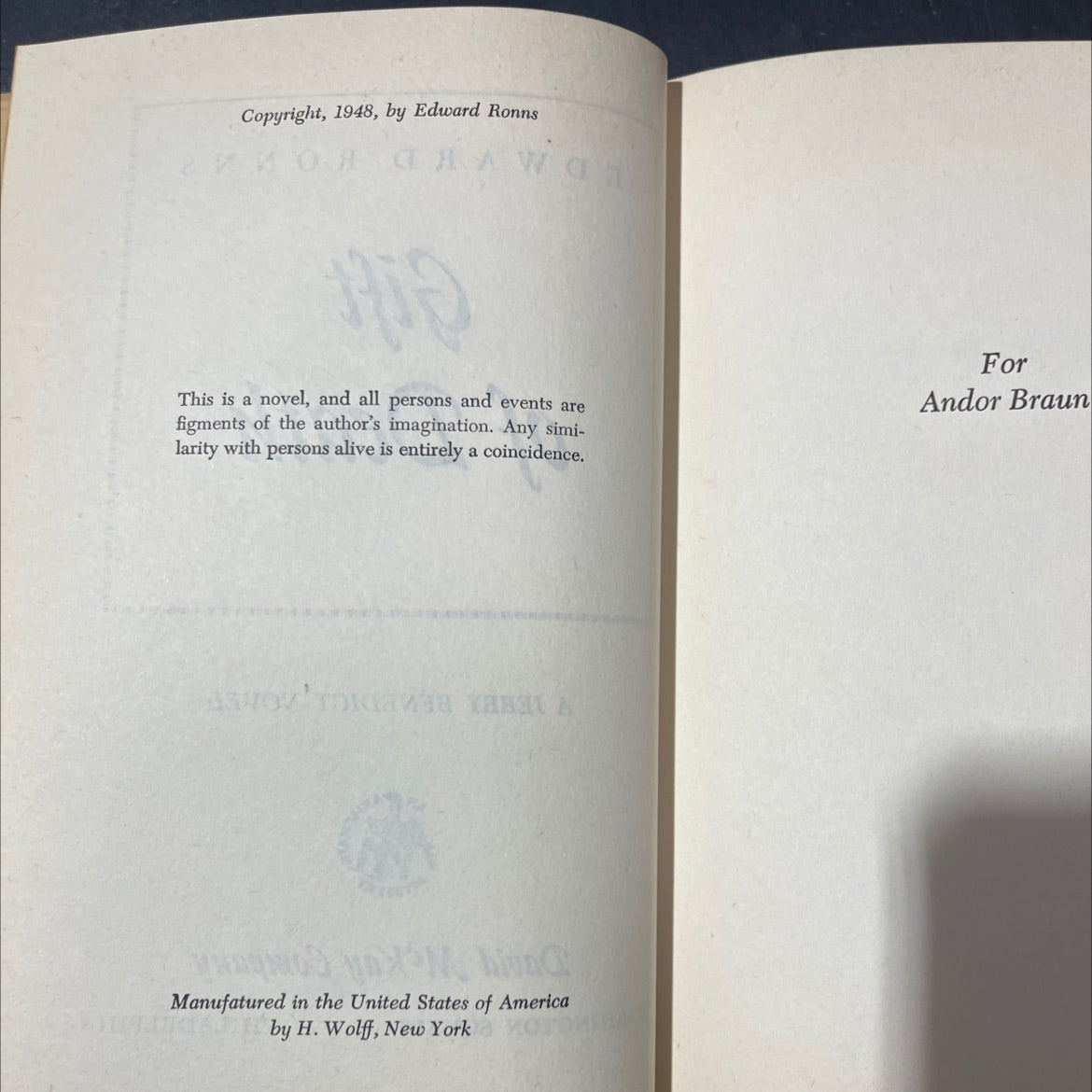 edward ronn's gift of death book, by edward ronn, 1948 Hardcover image 3
