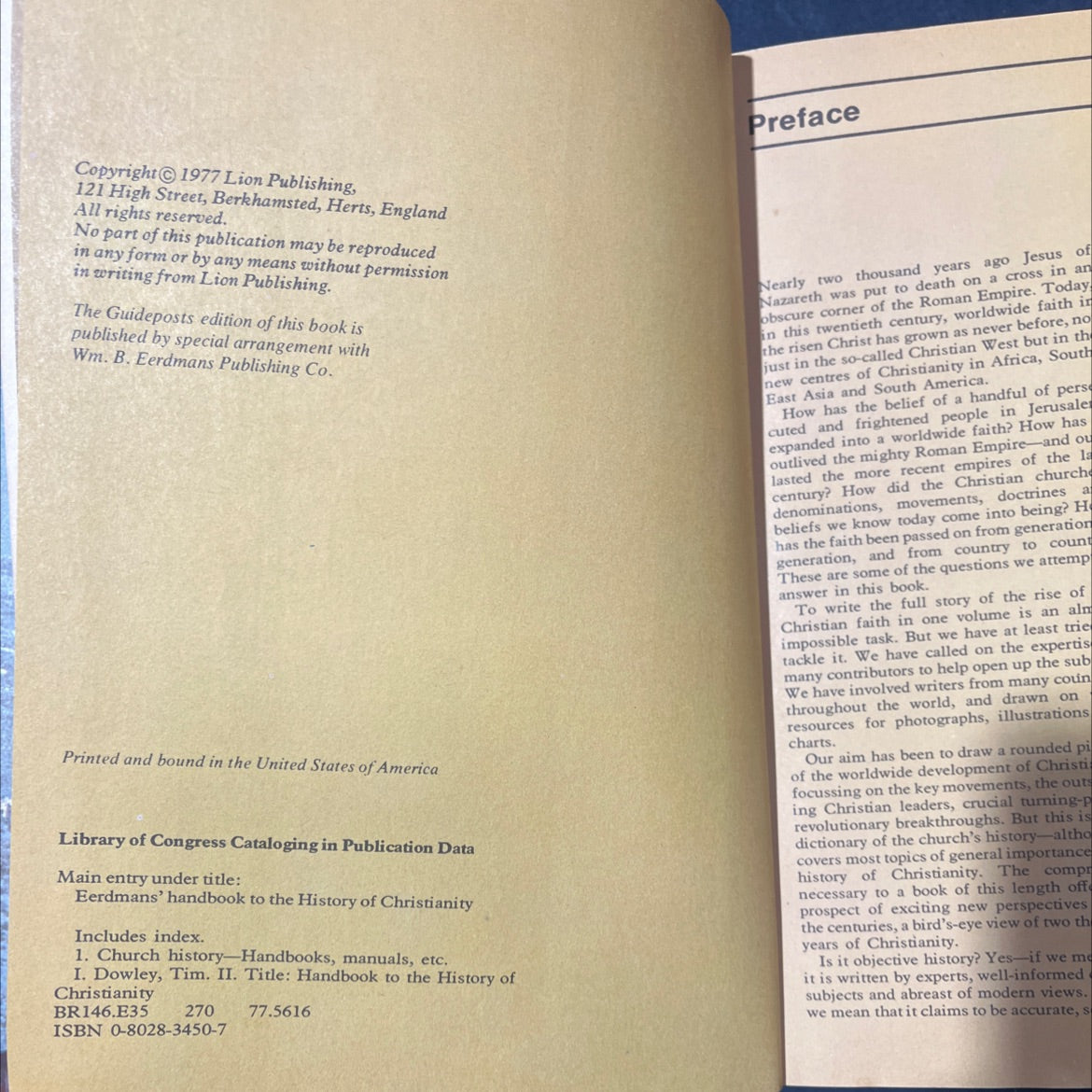 eerdmans' handbook to the history of christianity book, by Tim Dowley, 1977 Hardcover image 3