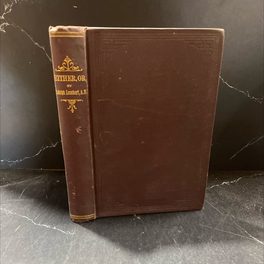 either, or book, by rudolph leonhart, 1893 Hardcover image 1
