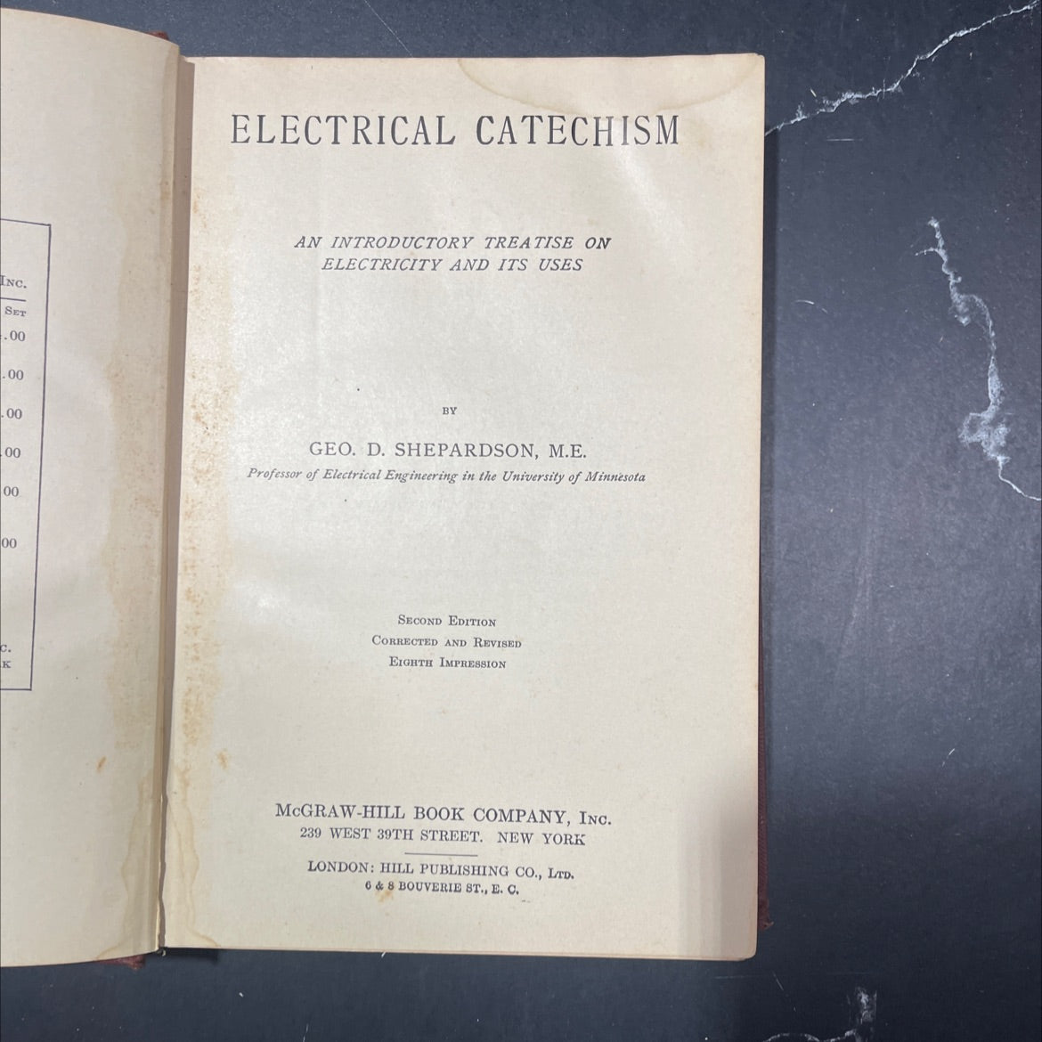 electrical catechism an introductory treatise on electricity and its uses book, by geo. d. shepardson, 1908 Hardcover image 2