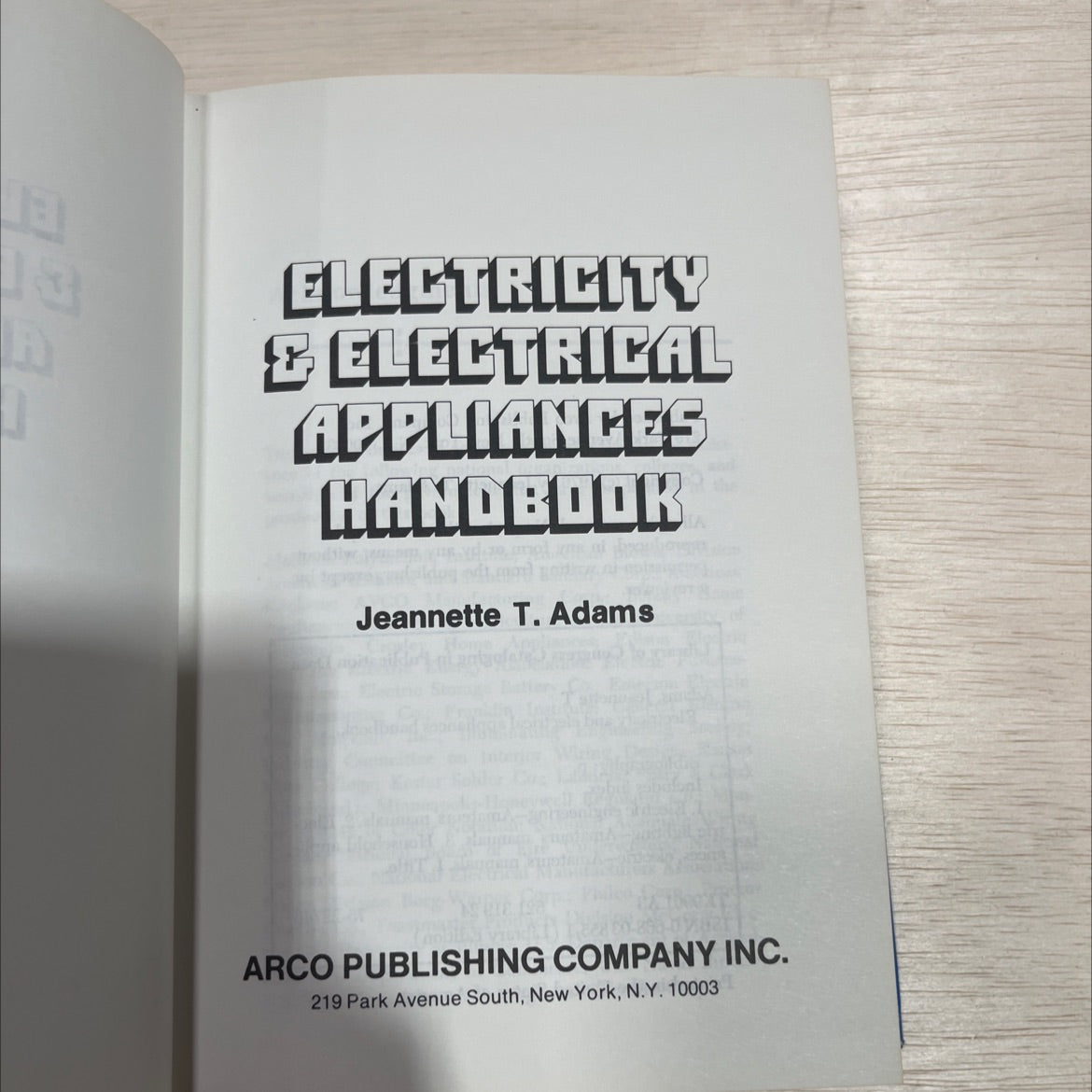electricity and electrical appliances handbook book, by Jeannette T. Adams, 1976 Hardcover image 2