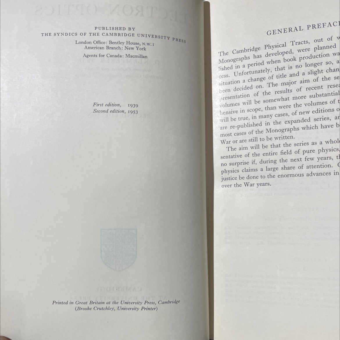 electron optics book, by o. klempereer, 1953 Hardcover image 3