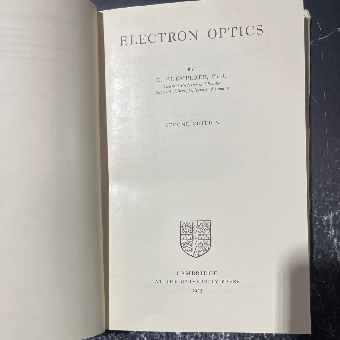 electron optics book, by o. klempereer, 1953 Hardcover image 2