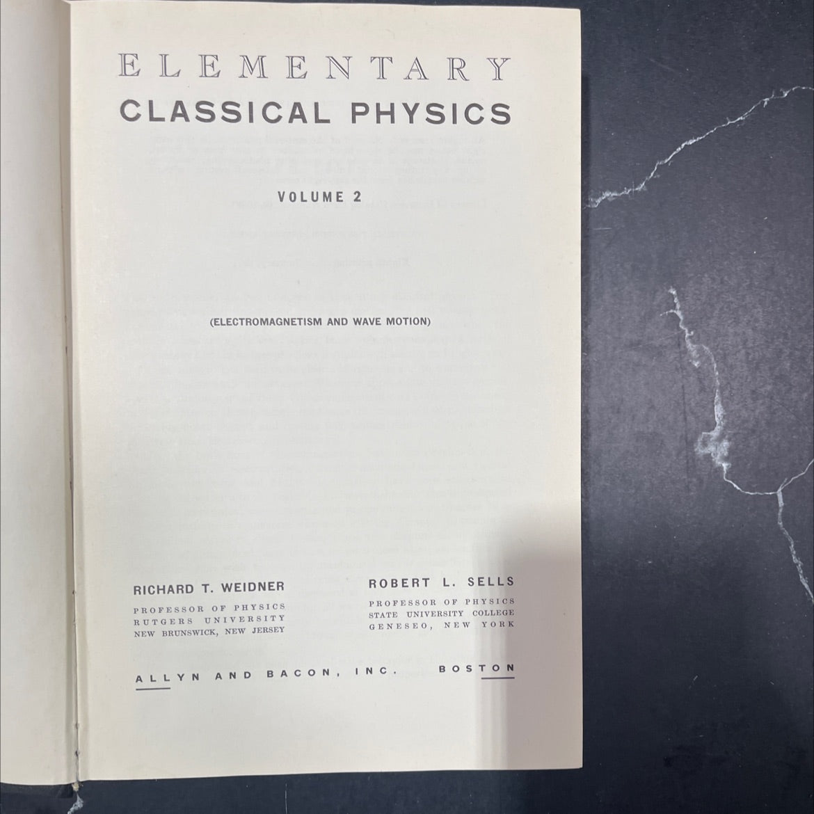 elementary classical physics volume 2 (electromagnetism and wave motion) book, by richard t. weidner, robert l. sells, image 2