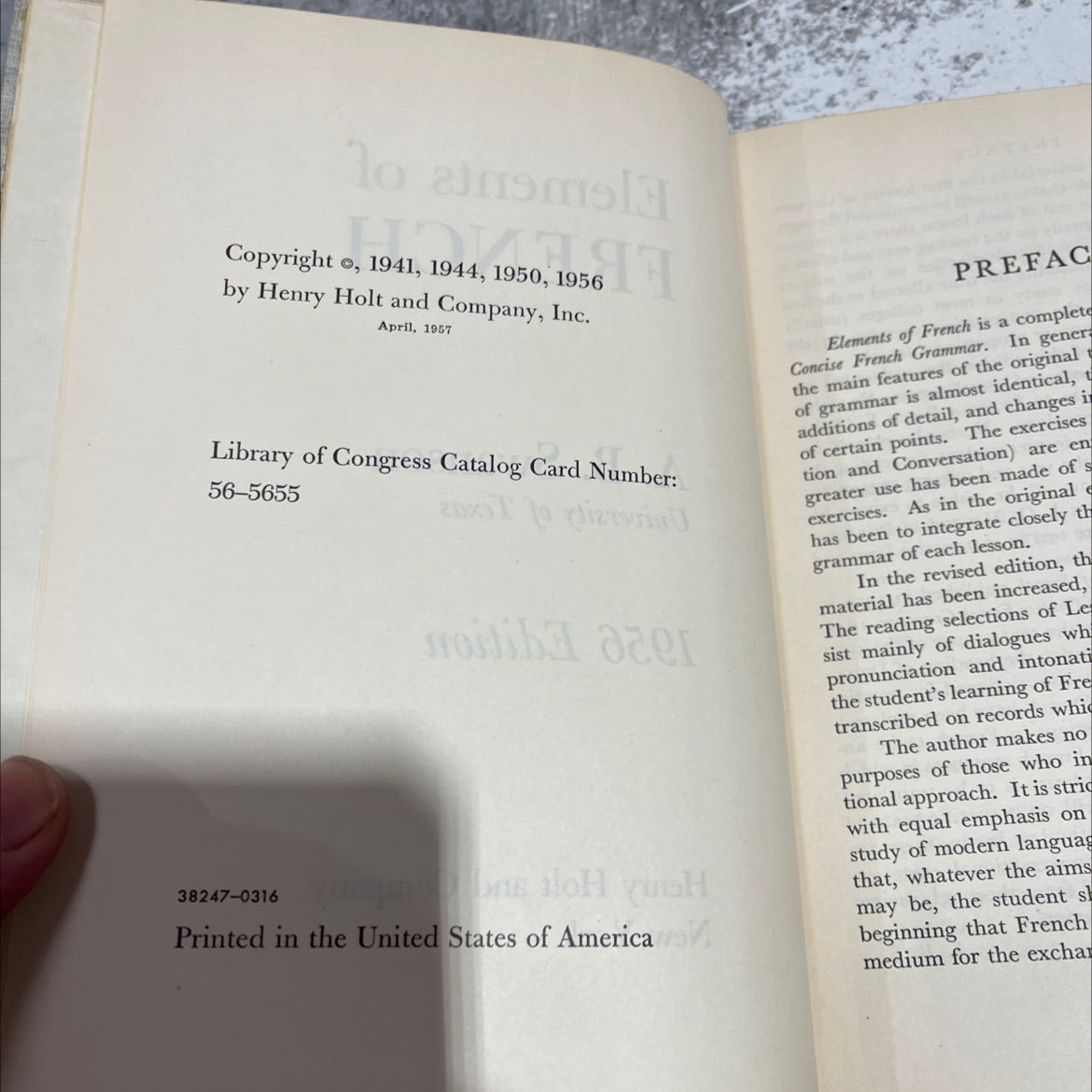 elements of french book, by a. b. swanson, 1956 Hardcover image 3