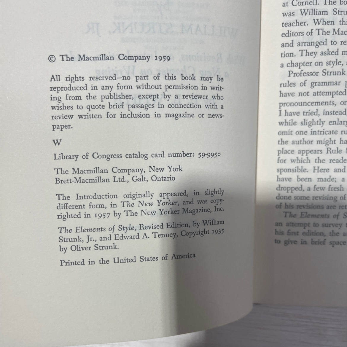 elements of style book, by william strunk jr, 1959 Hardcover, Vintage image 3
