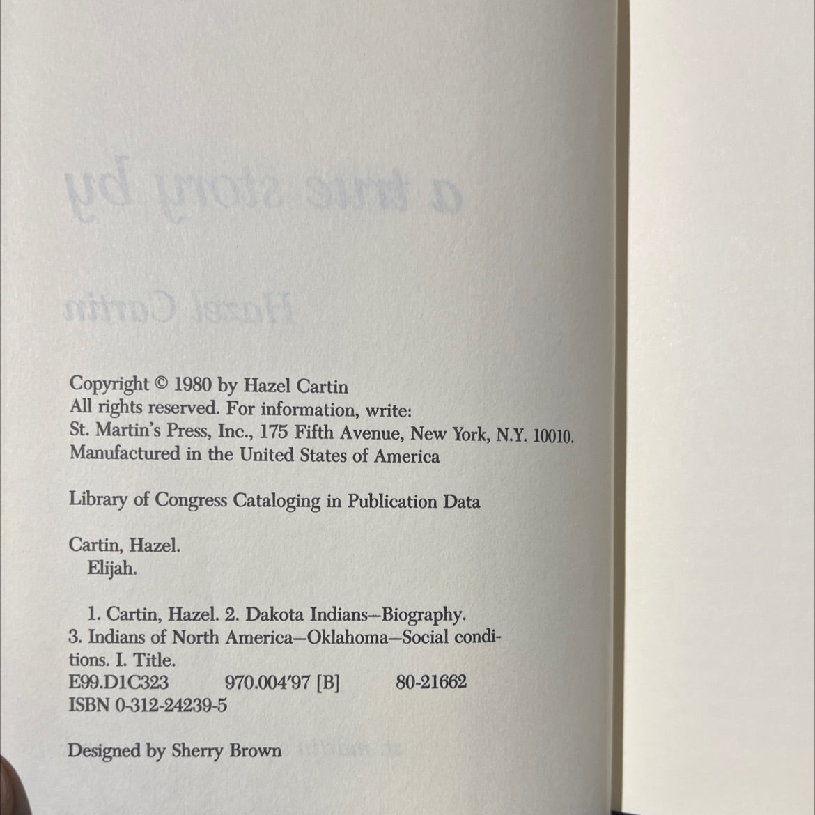 elijah a true story book, by Hazel Cartin, 1980 Hardcover image 3