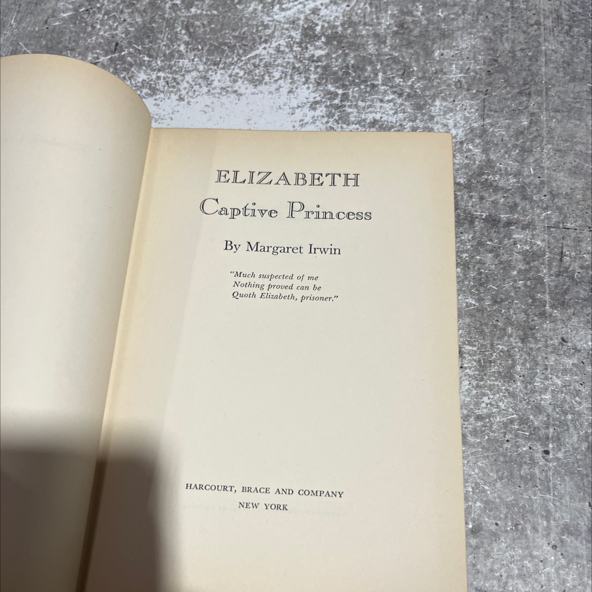 elizabeth captive princess book, by margaret irwin, 1948 Hardcover image 2