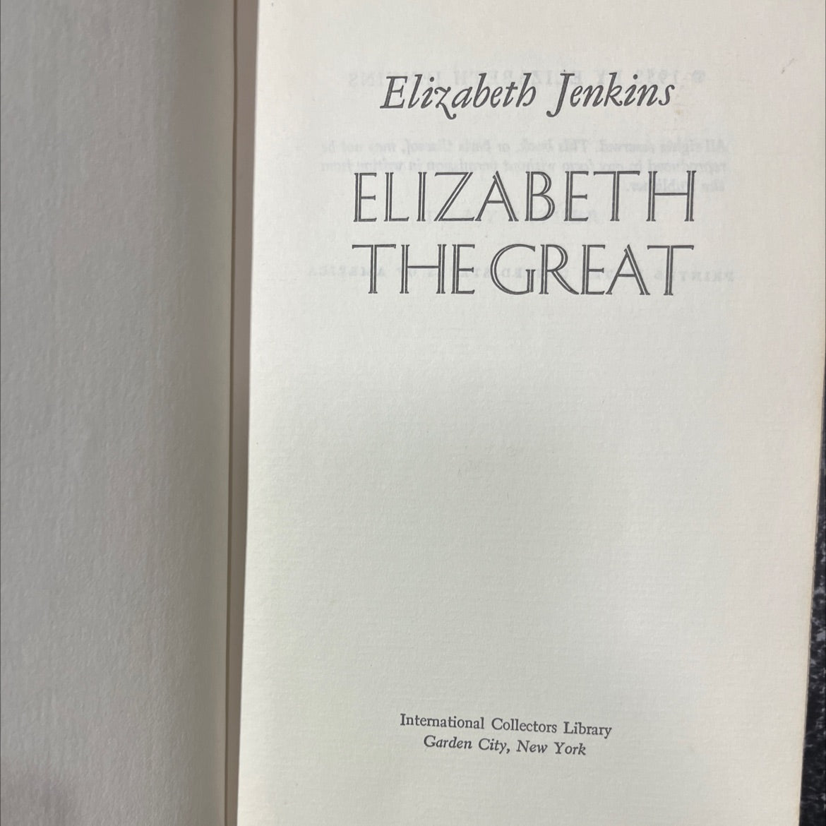 elizabeth the great book, by elizabeth jenkins, 1958 Hardcover image 2