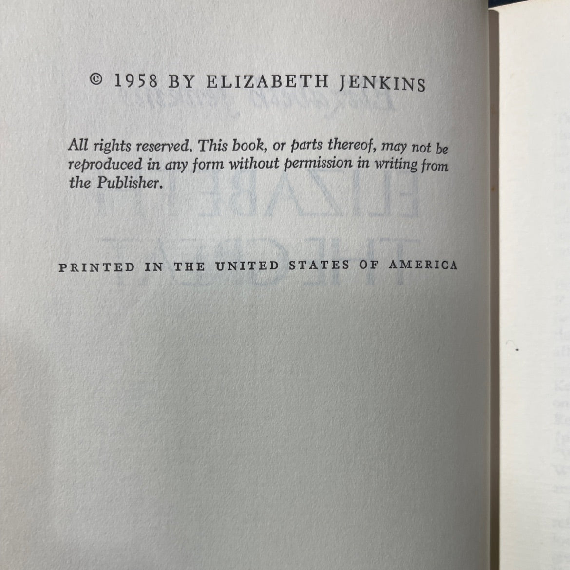 elizabeth the great book, by elizabeth jenkins, 1958 Hardcover image 3