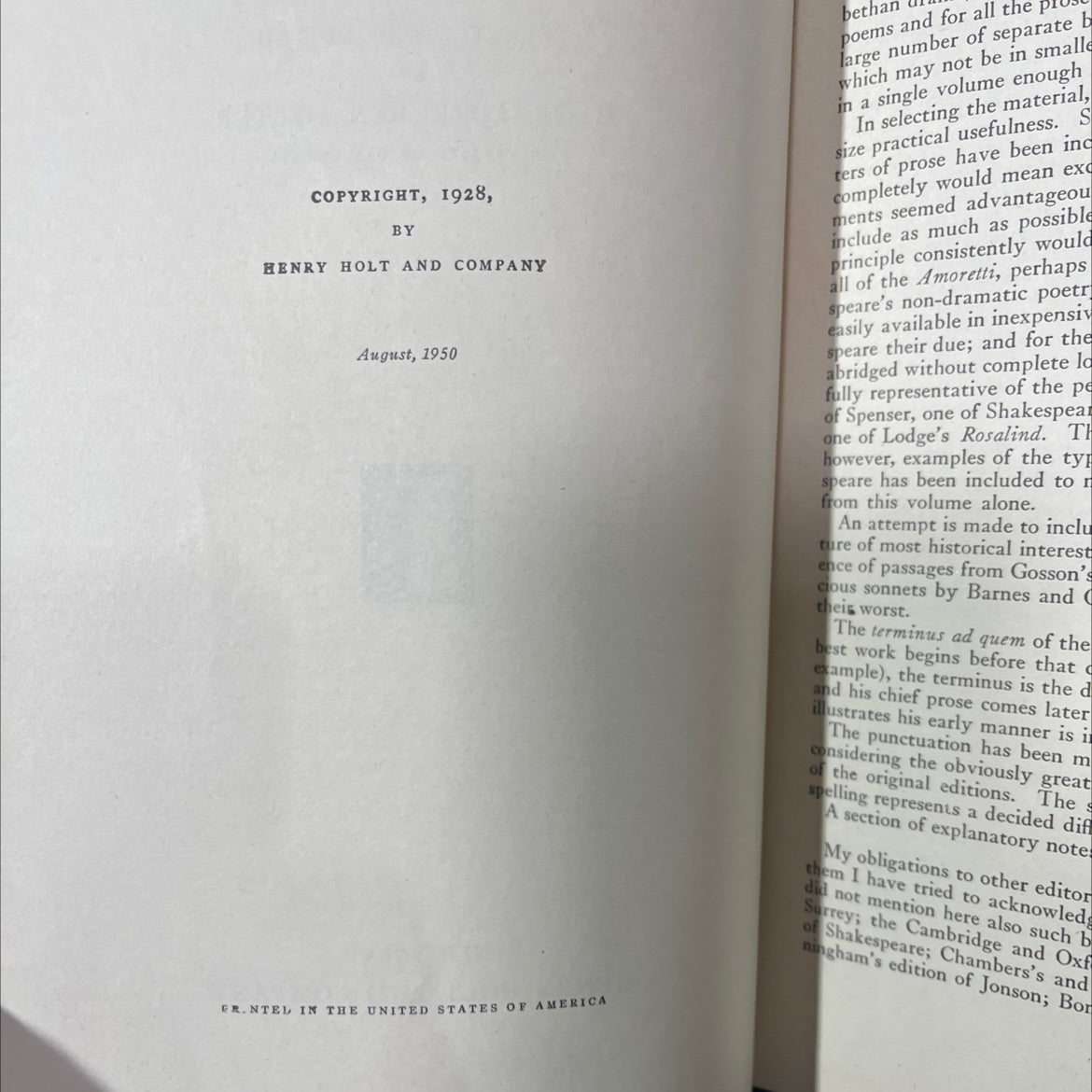 elizabethan verse and prose book, by george reuben potter, 1950 Hardcover image 3