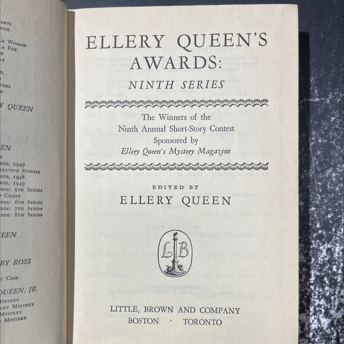 ellery queen's awards: ninth series book, by ellery queen, 1954 Hardcover image 2