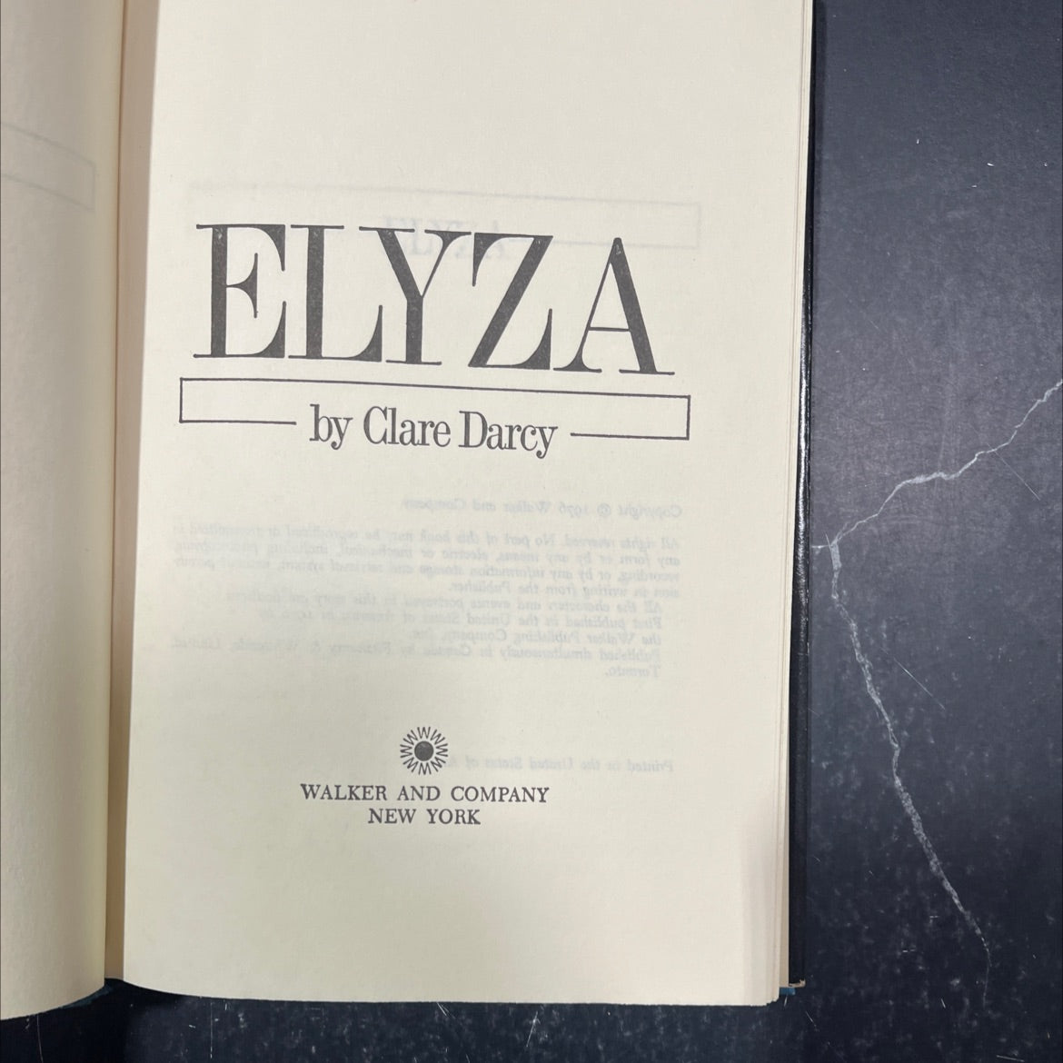 elyza book, by Clare Darcy, 1976 Hardcover image 2