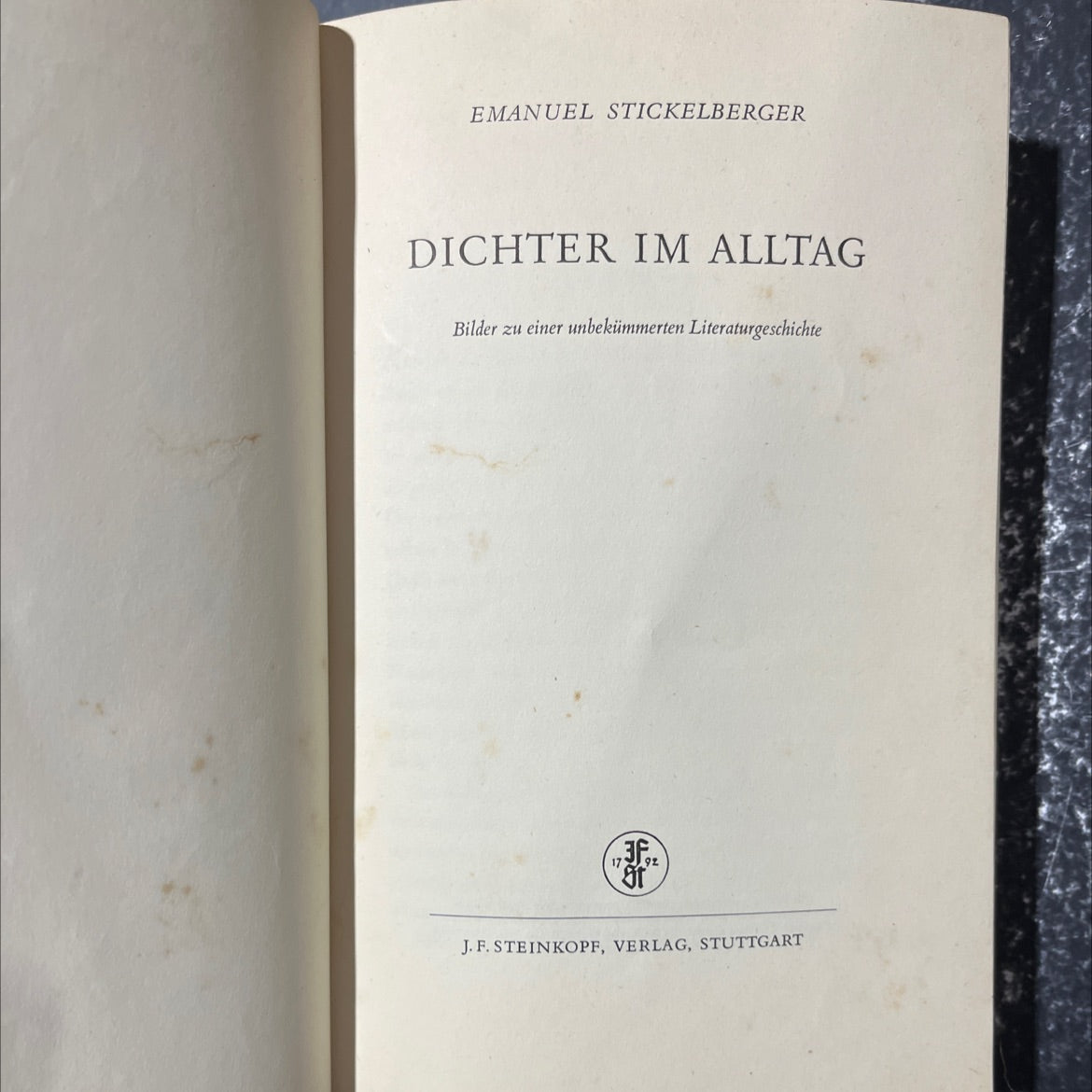 emanuel stickelberger poet in everyday life book, by unknown, 1952 Leather image 2