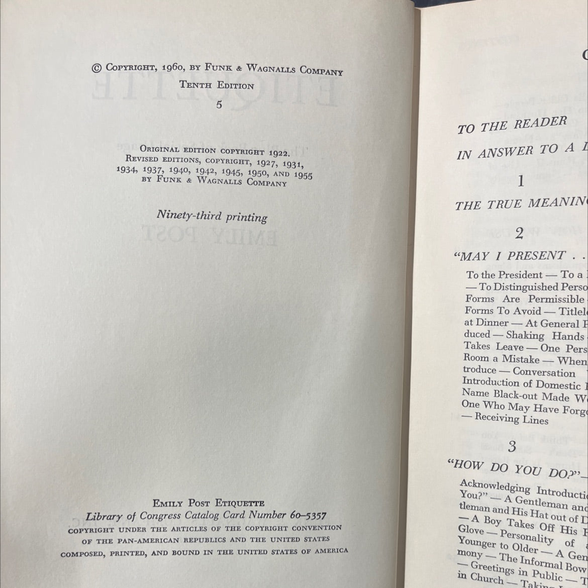 emily post etiquette book, by emily post, 1960 Hardcover image 3