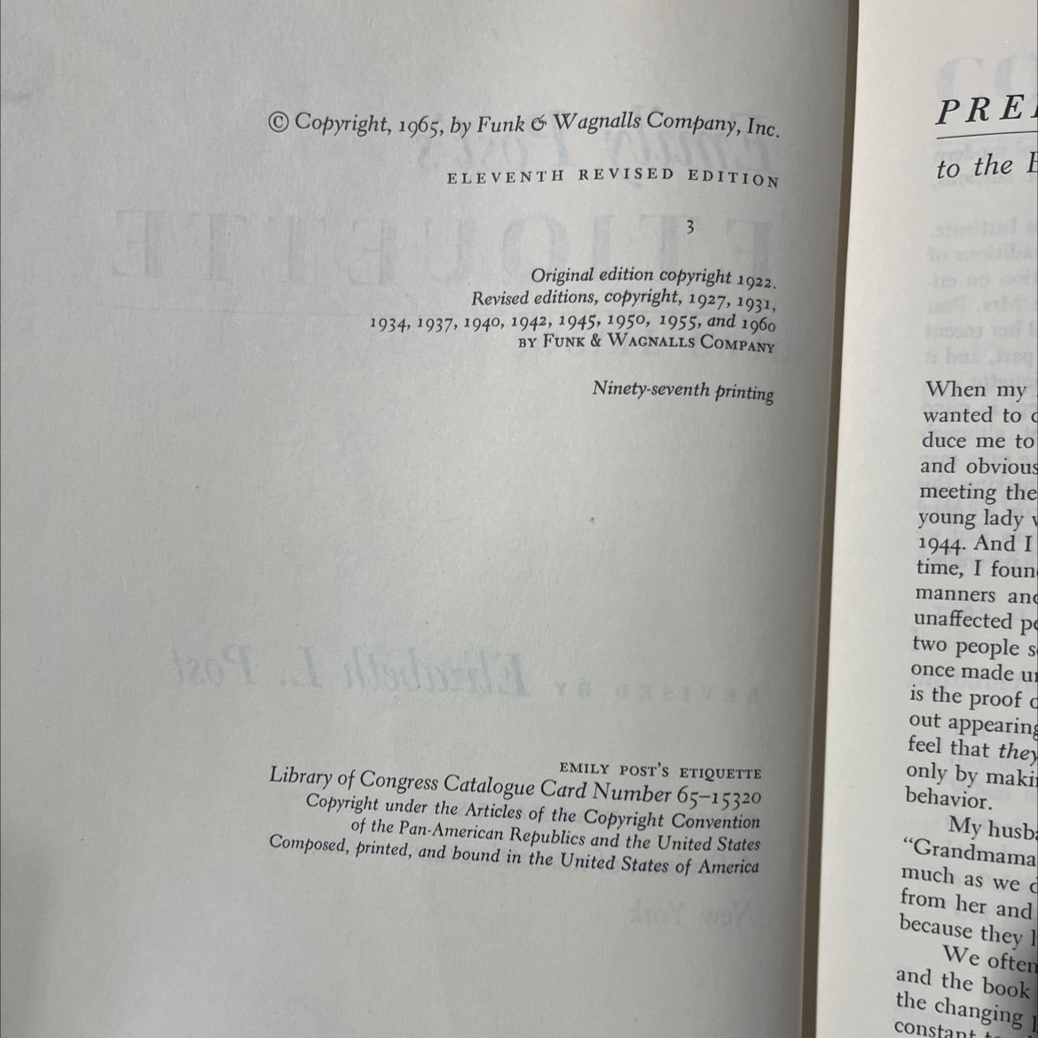 emily post's etiquette book, by elizabeth l. post, 1965 Hardcover image 3