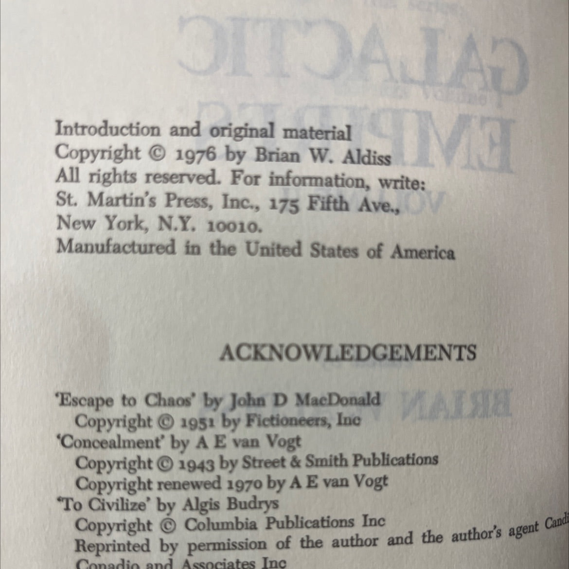 empires volume i galactic empires volume ii book, by brian w. aldiss, 1976 Hardcover image 3