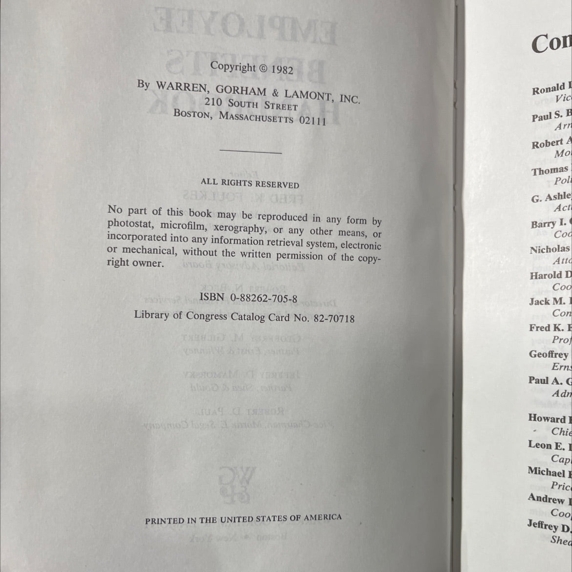 employee benefits handbook book, by fred k. foulkes, 1982 Hardcover image 3