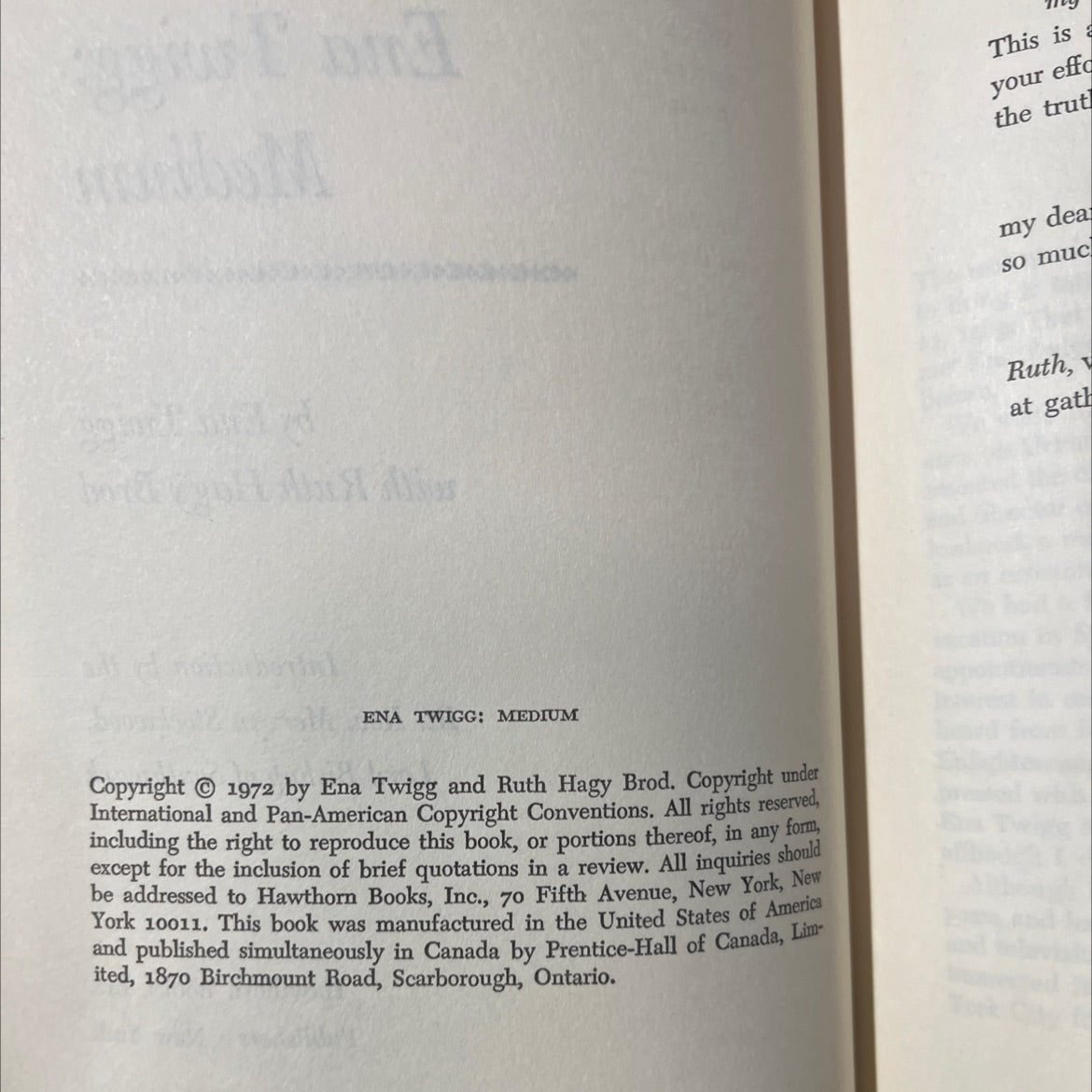 ena twigg: medium book, by Ena Twigg, Ruth Hagy Brod, 1972 Hardcover image 3