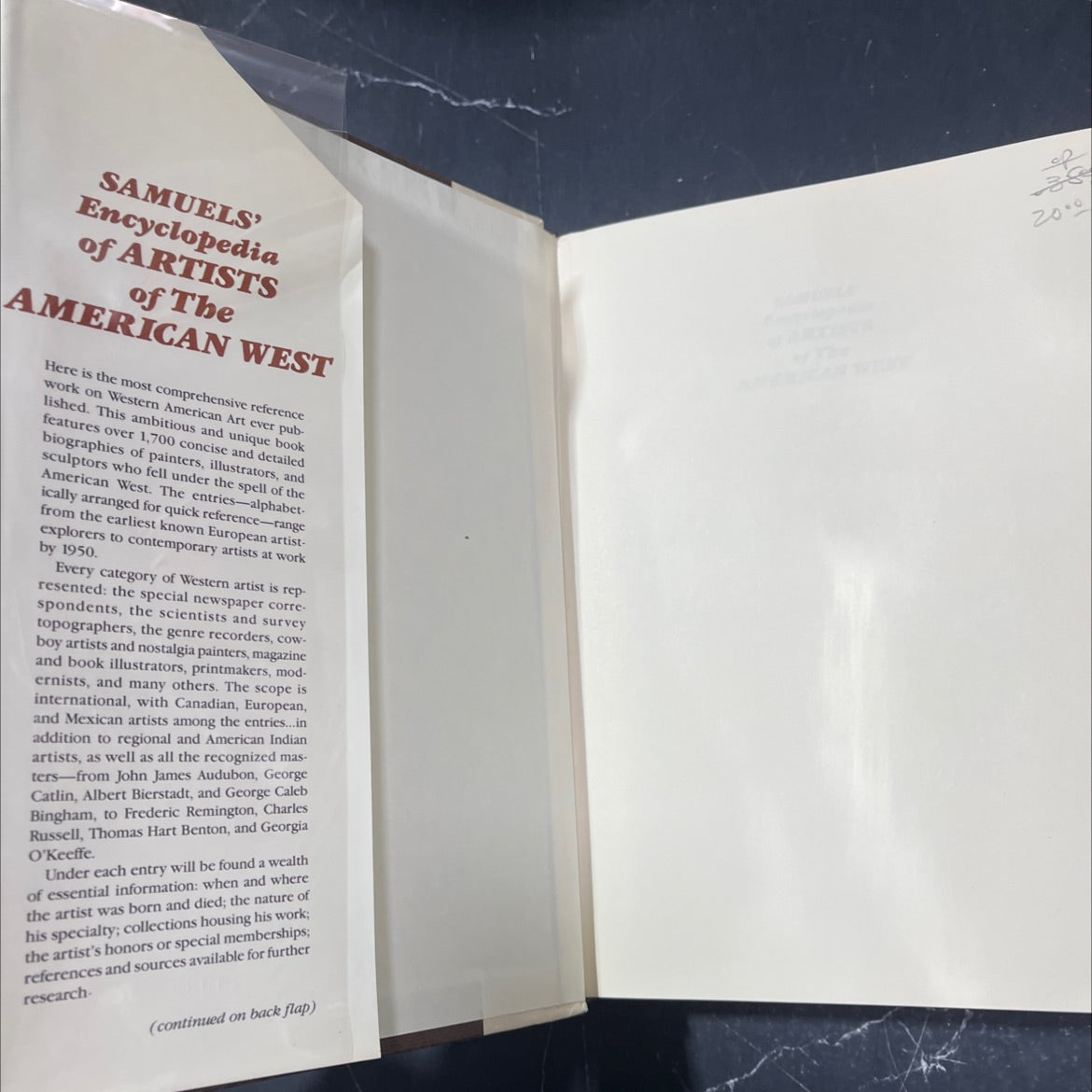 encyclopedia of artists of the american west book, by Peggy & Harold Samuels, 1985 Hardcover image 4