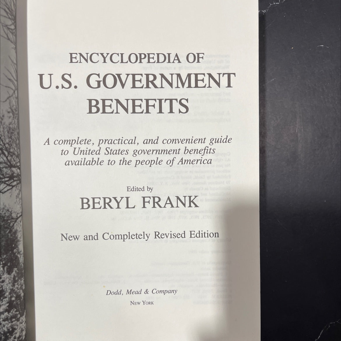 encyclopedia of u.s. government benefits book, by beryl frank, 1985 Hardcover image 2