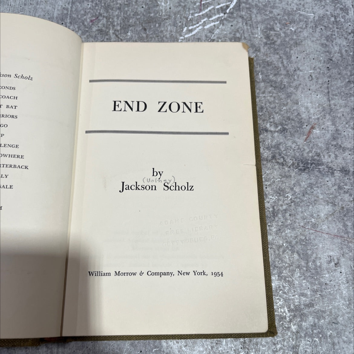 end zone book, by Jackson Scholz, 1954 Hardcover image 2