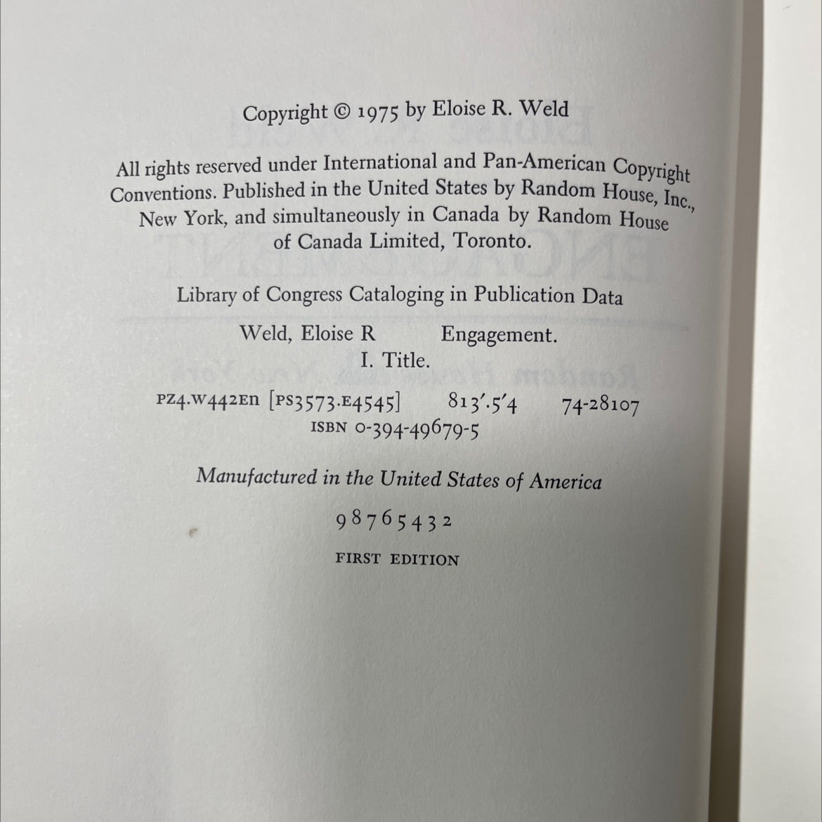 engagement book, by Eloise R. Weld, 1975 Hardcover image 3
