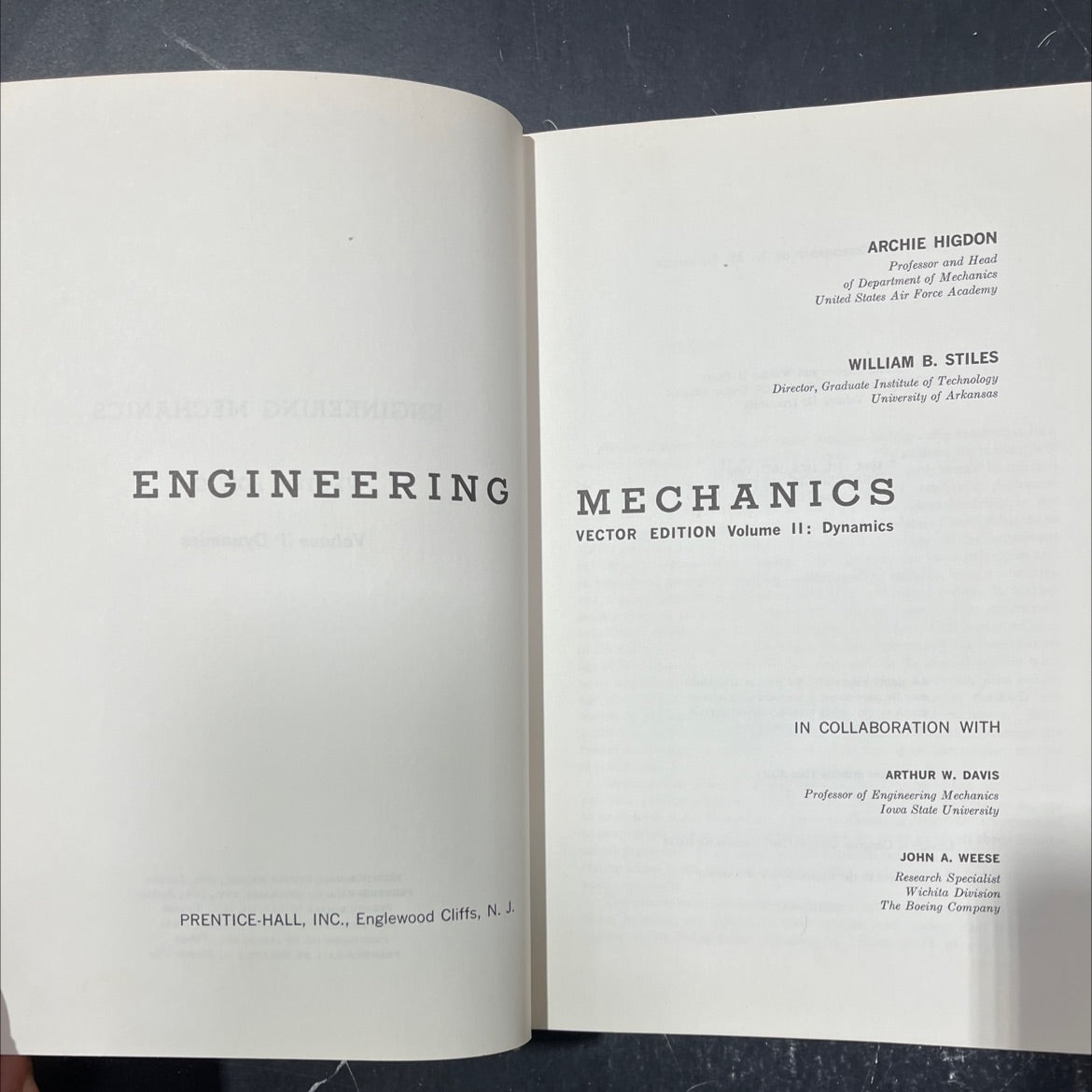 engineering mechanics vector edition volume ii: dynamics book, by archie higdon, william b. stiles, 1962 Hardcover image 2