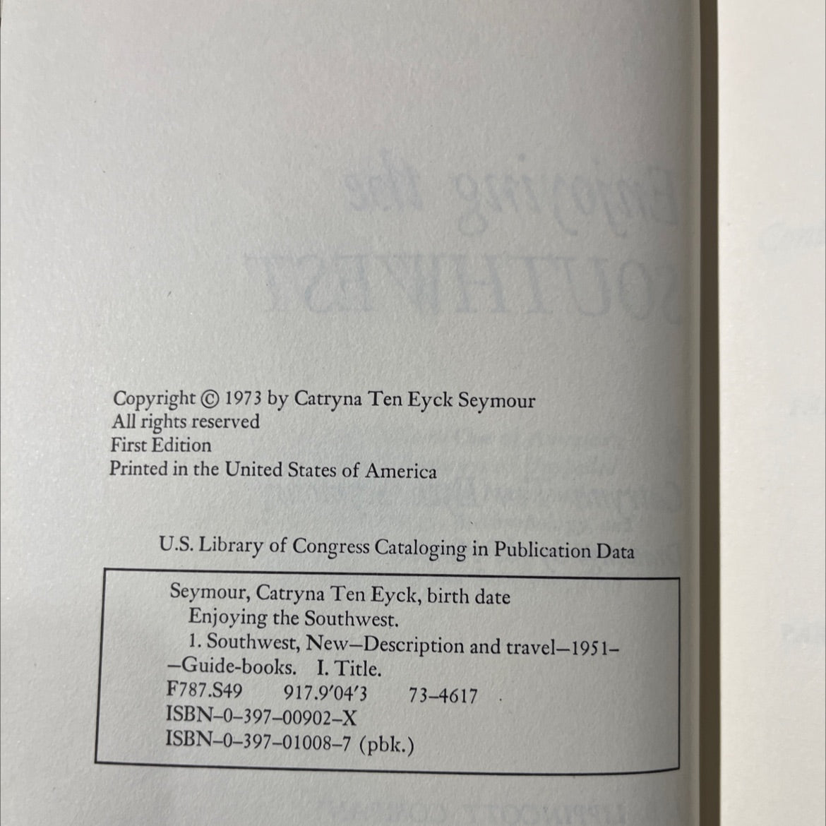 enjoying the southwest book, by catryna ten eyck seymour, 1973 Hardcover image 3