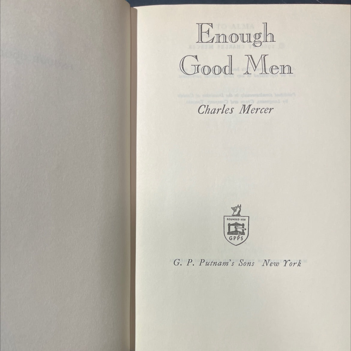 enough good men book, by charles mercer, 1960 Hardcover image 2