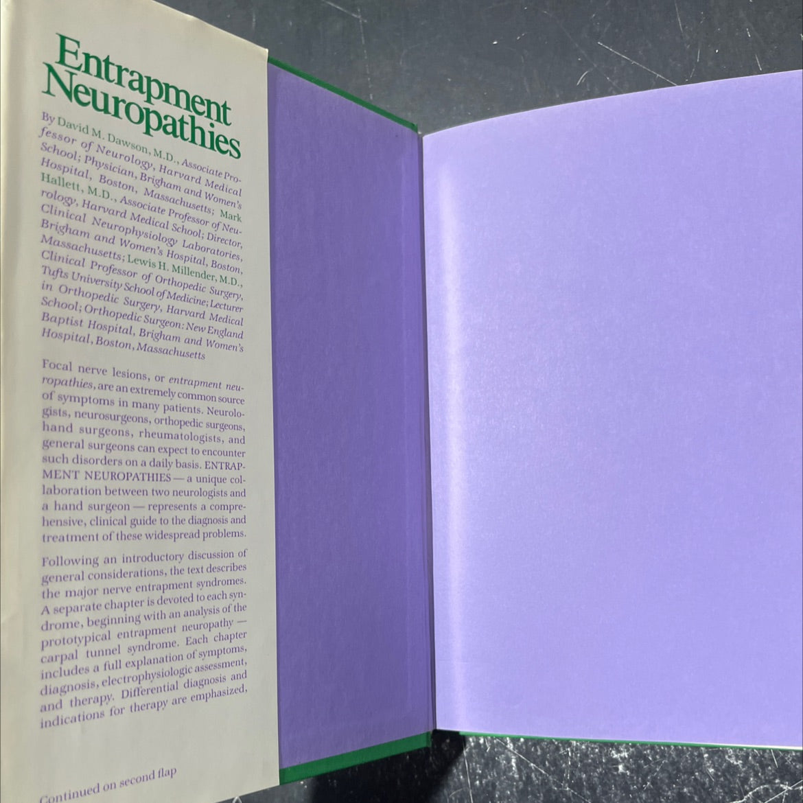 entrapment neuropathies book, by David M. Dawson, Mark Hallett, Lewis H. Millender, 1983 Hardcover image 4