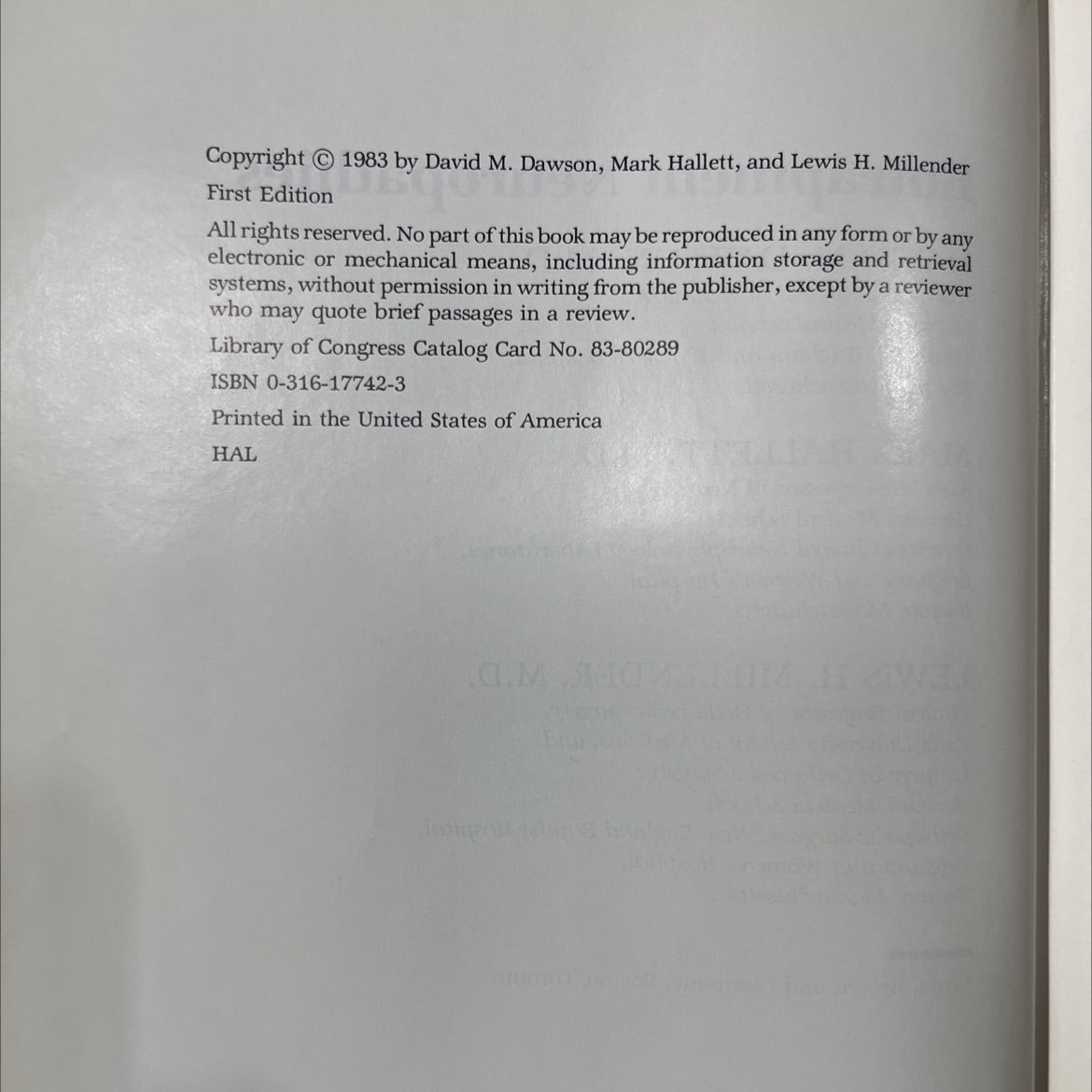 entrapment neuropathies book, by David M. Dawson, Mark Hallett, Lewis H. Millender, 1983 Hardcover image 3