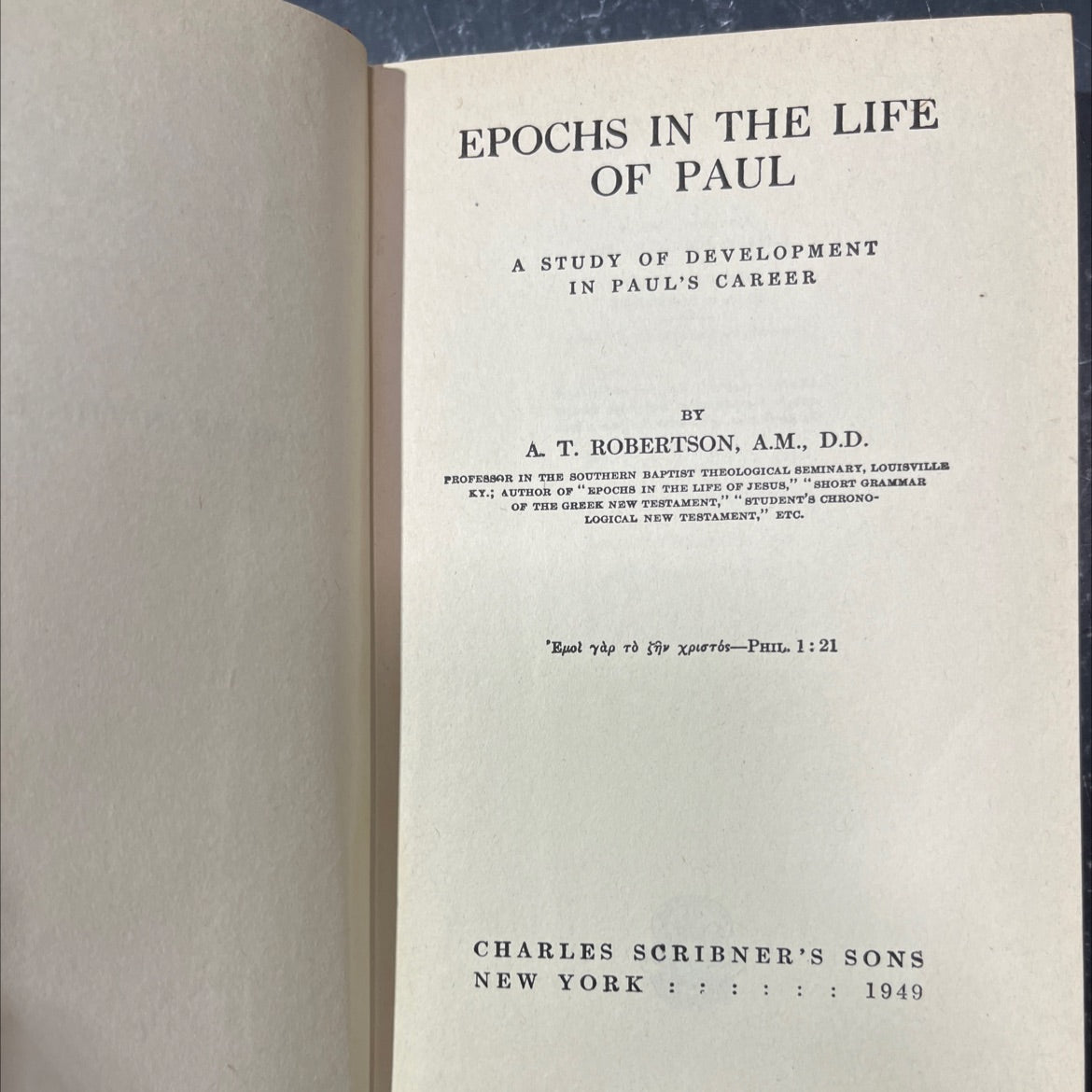 epochs in the life of paul a study of development in paul's career book, by a. t. robertson, 1949 Hardcover image 2