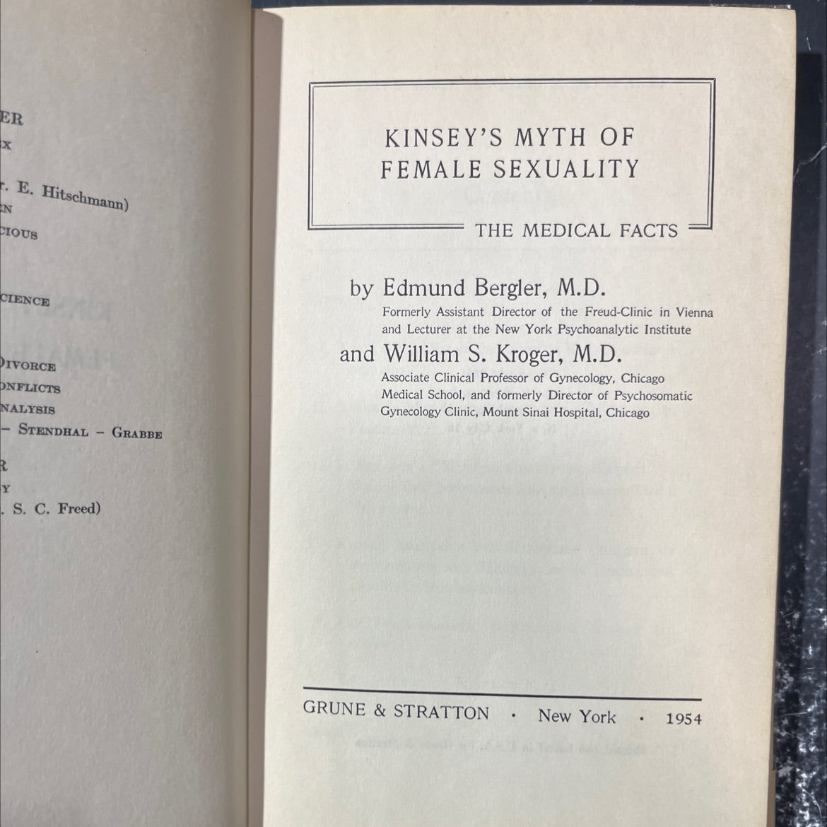 er x kinsey's myth of female sexuality book, by e. hitschmann, 1954 Hardcover image 2