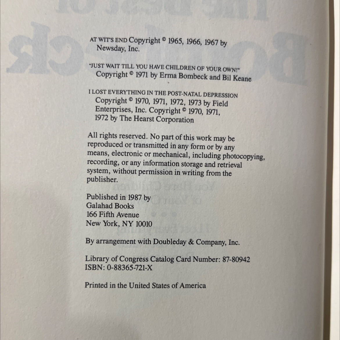erma bombeck the best of bombeck at wits end \"just wait till you have children of your own!\" i lost everything in the image 3