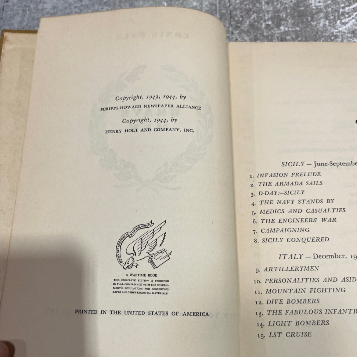 ernie pyle brave men book, by Ernie Pyle, 1944 Hardcover image 3