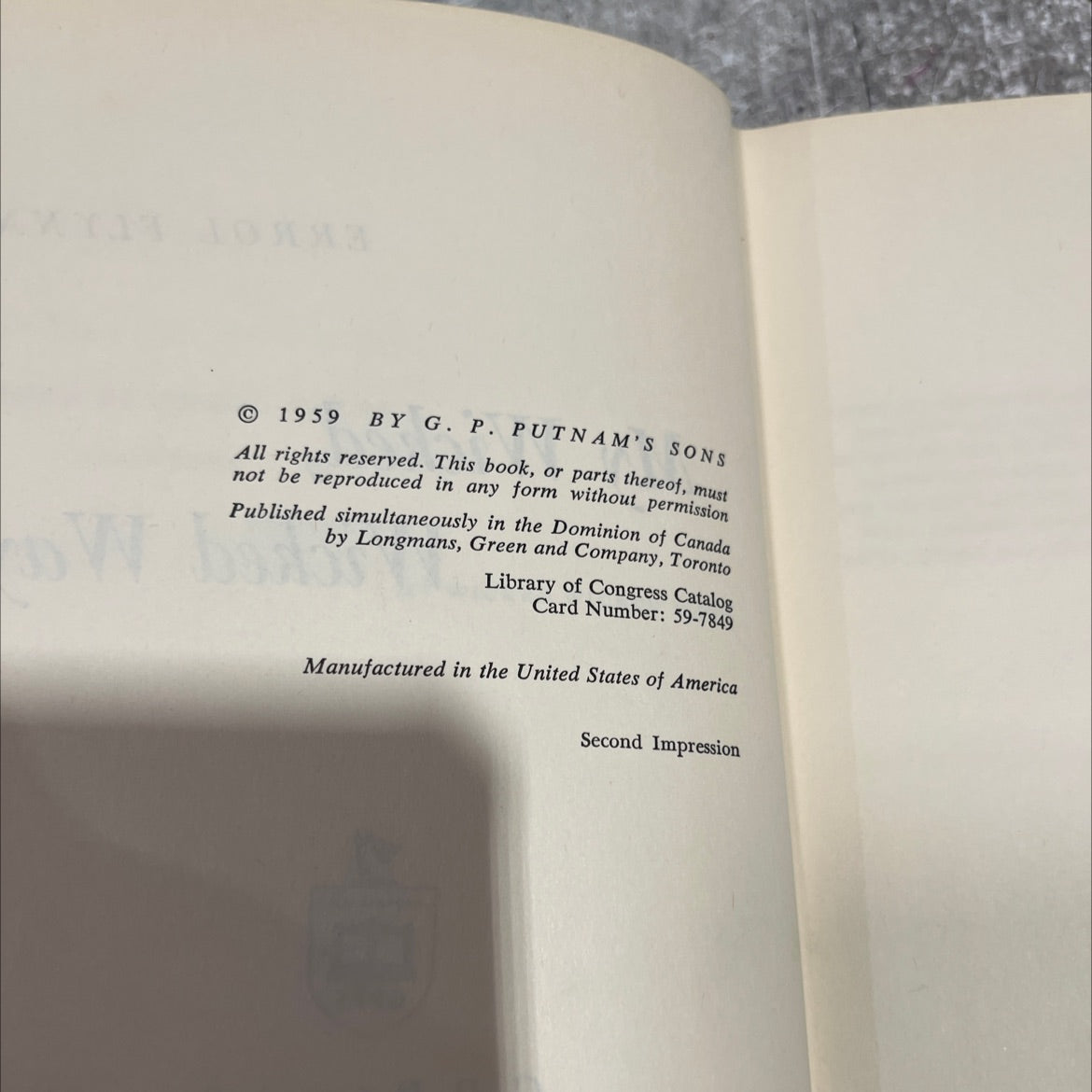 errol flynn my wicked wicked ways book, by errol flynn, 1959 Hardcover image 3