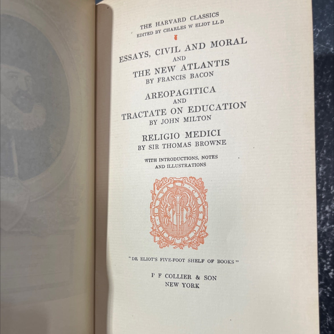essays, civil and moral and the new atlantis book, by francis bacon, john milton, sir thomas browne, 1909 Hardcover image 2