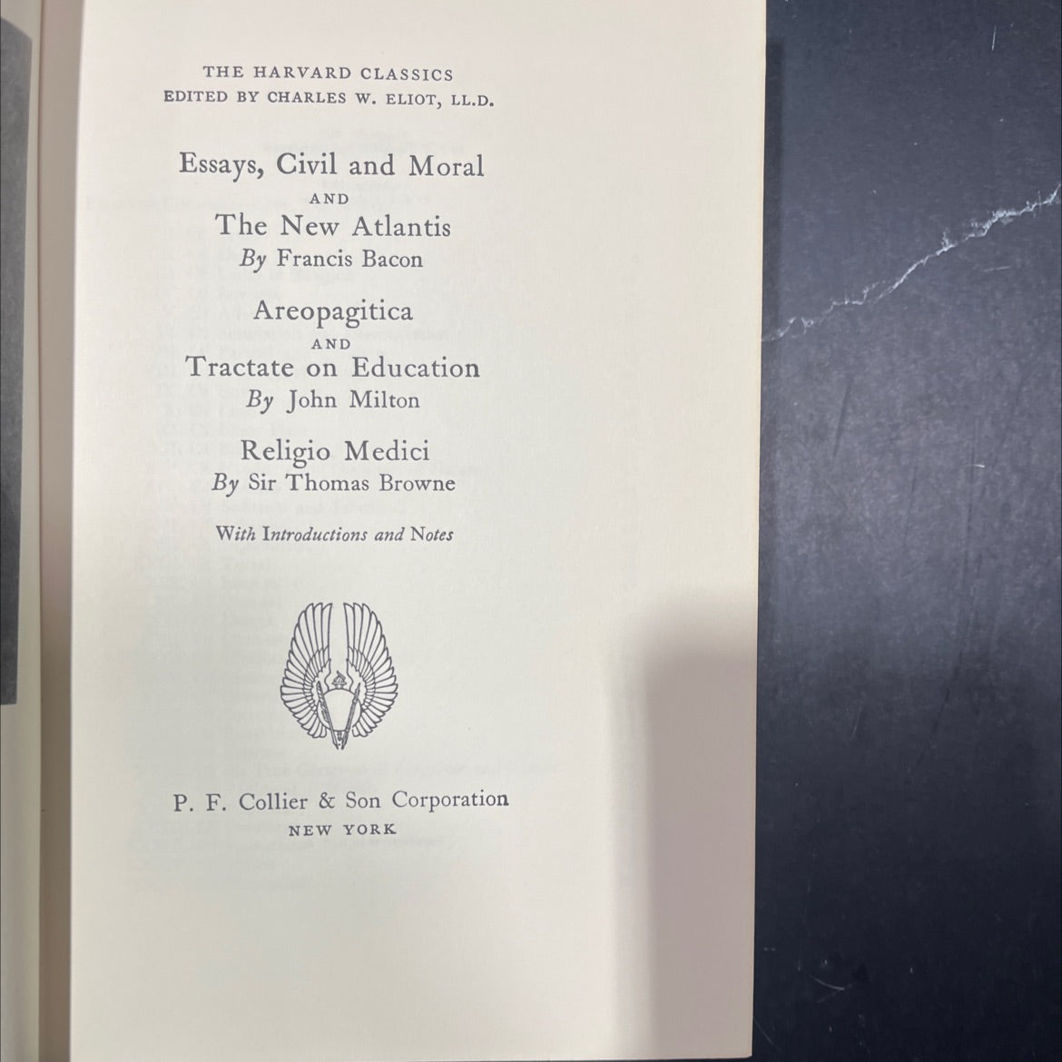 essays, civil and moral and the new atlantis book, by francis bacon, john milton, sir thomas browne, 1937 Hardcover image 2
